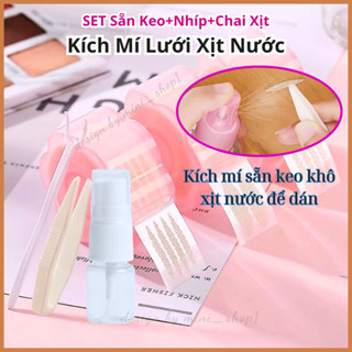 Set Kích Mí Lưới Cuộn Tàng Hình Sẵn Keo Khô Kèm Bình Xịt Nước, Miếng Dán Mí Lưới Kích Mắt Hai Mí Đã Có Keo Dán Mí #