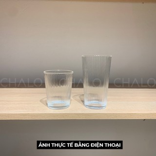Ly thủy tinh sọc dáng loe 260ml - 400ml (Thủy tinh chịu nhiệt Borosilicat) - CS02