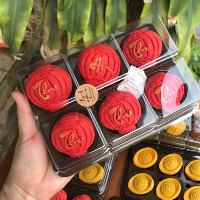 100 Hộp FG332 lớn đựng 6 bánh trung thu 50-75g, mochi