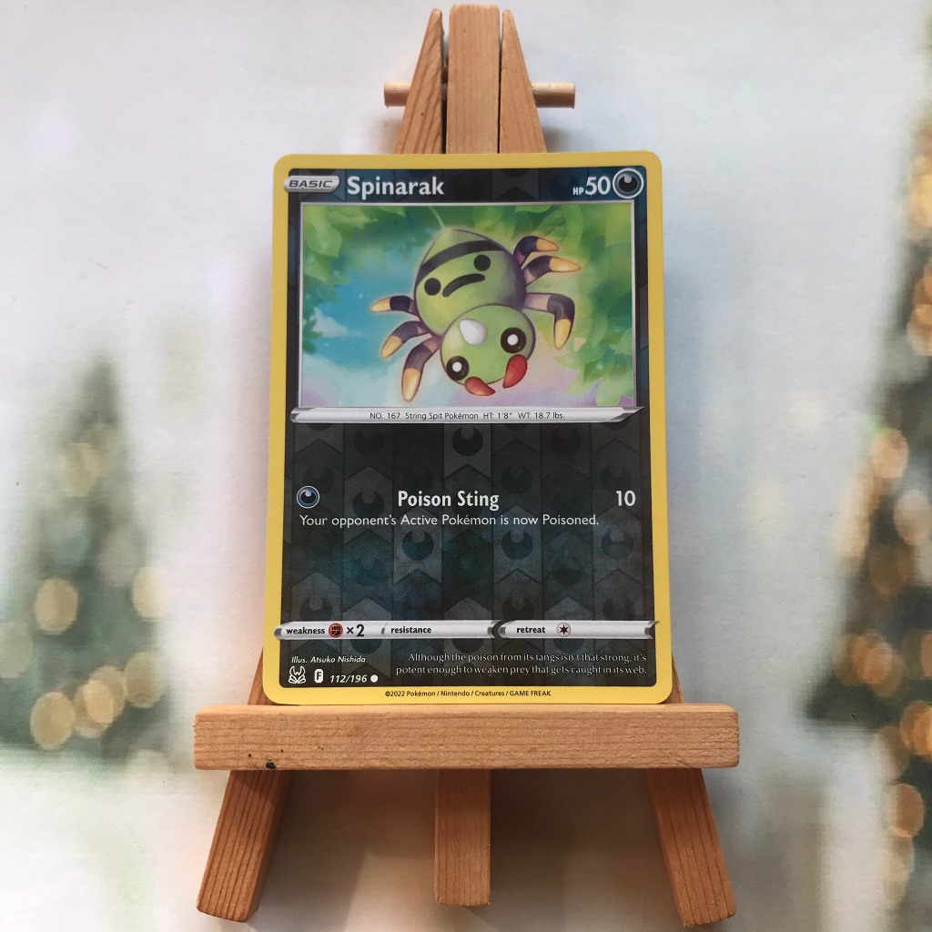 Thẻ hình Pokemon Spinarak 112/196 - Lá bài Sword & Shield: Lost Origin Common Reverse Holo tiếng Anh