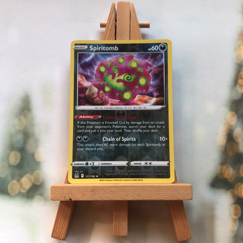 Thẻ hình Pokemon Spiritomb 117/196 - Lá bài Sword & Shield: Lost Origin Rare Reverse Holo tiếng Anh