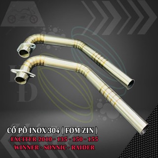 Cổ pô inox 304 gắn fom pô zin Exciter 135/150 size 34mm 38mm/51