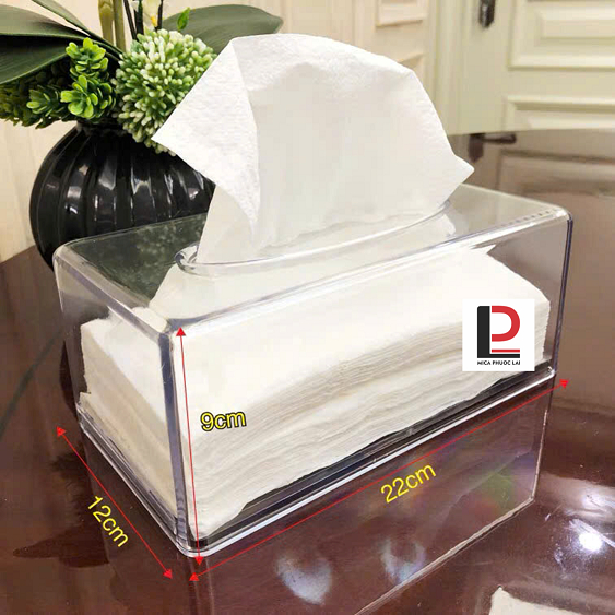 Hộp đựng khăn giấy mica