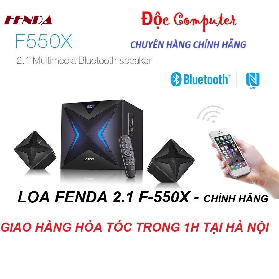 Loa Bluetooth 2.1 Fenda F550X Công Suất 56W (Có khe cắm USB, và khe cắm SD, điều khiển)  - Hàng Chín