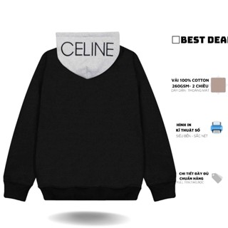 Áo khoác Ce.line thêu chữ nổi tinh tế nam nữ mới nhất Áo hoodie Ce.line thêu nón phối màu nam nữ cao cấp