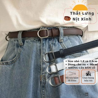  Thắt lưng nam nữ thắt lưng KHÔNG CẦN BẤM LỖ đai váy da đẹp cao cấp mặt bạc hình thoi - dây nịt hình thoi bản nhỏ 
