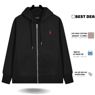 Áo khoác hoodie zip Ralp Laurent vải nỉ dày dặn nam nữ cao cấp Áo khoác zip Ralp Laurnt thêu logo mới nhất