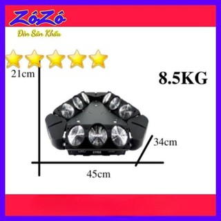 Đèn Moving 9 mắt to + laser+ chớp (3 in 1)