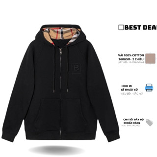 Áo khoác hoodie BBR zip phối kẻ vintage  nam nữ cao cấp Áo hoodie BBR phối kẻ nổi bật nam nữ mới nhất