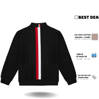 Áo khoác Bomber Thom phối viền lưng lịch sự nam nữ mới nhất Áo khoác Thom phối viền vải nỉ cao cấp