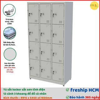 [FREESHIPHCM] Tủ sắt locker 12 ngăn kiểu TS984-3K