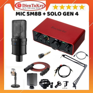 Bộ Combo Mic Thu Âm Hát Livestream Sound Card Focusrite Solo Gen 4 & Mic TAKSTAR SM8B New Thu Âm Điện Thoại Máy Tính