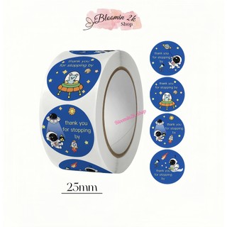  Cuộn 500 Sticker Nhãn Dán Phi Hành Gia Bloomin2k Cực Cute Trang Trí Siêu Tiện Lợi