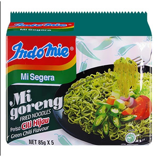 (HSD 04/2026) Mì Trộn Indomie Mi Goreng Cili Hijau Vị Ớt Xanh - Lốc 5 Gói ( 85g x 5 Gói )