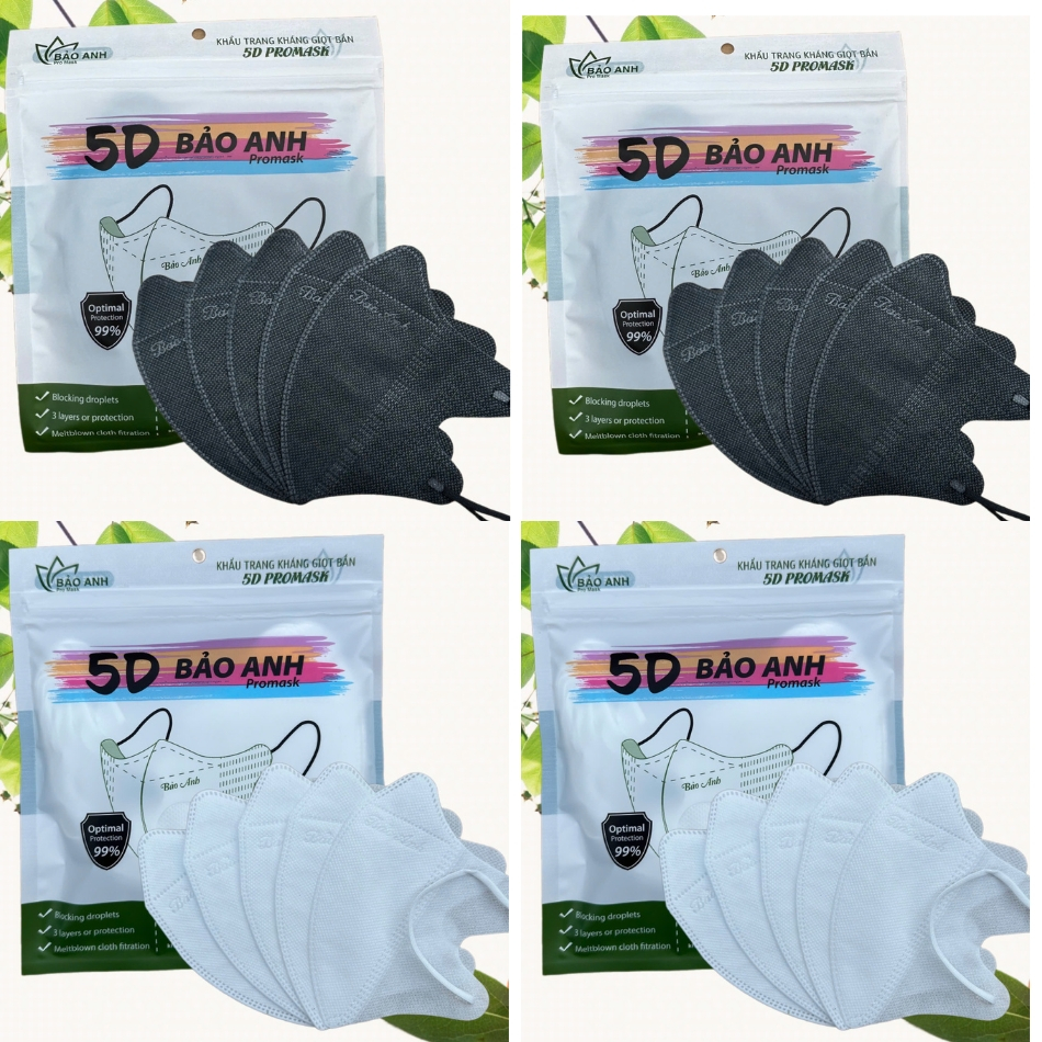 Khẩu trang 5D Bảo Anh Promask 3 Lớp kháng khuẩn, Khẩu trang chống tia UV cao cấp