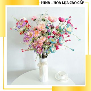    Sale 50% Hoa Loại 1  Combo Cành Hoa Trà Gạo Cổ Giả Cao Cấp Cắm Trang Trí Decor Nhà Ở Cửa Hàng Cửa Tiệm Cực Xinh. 