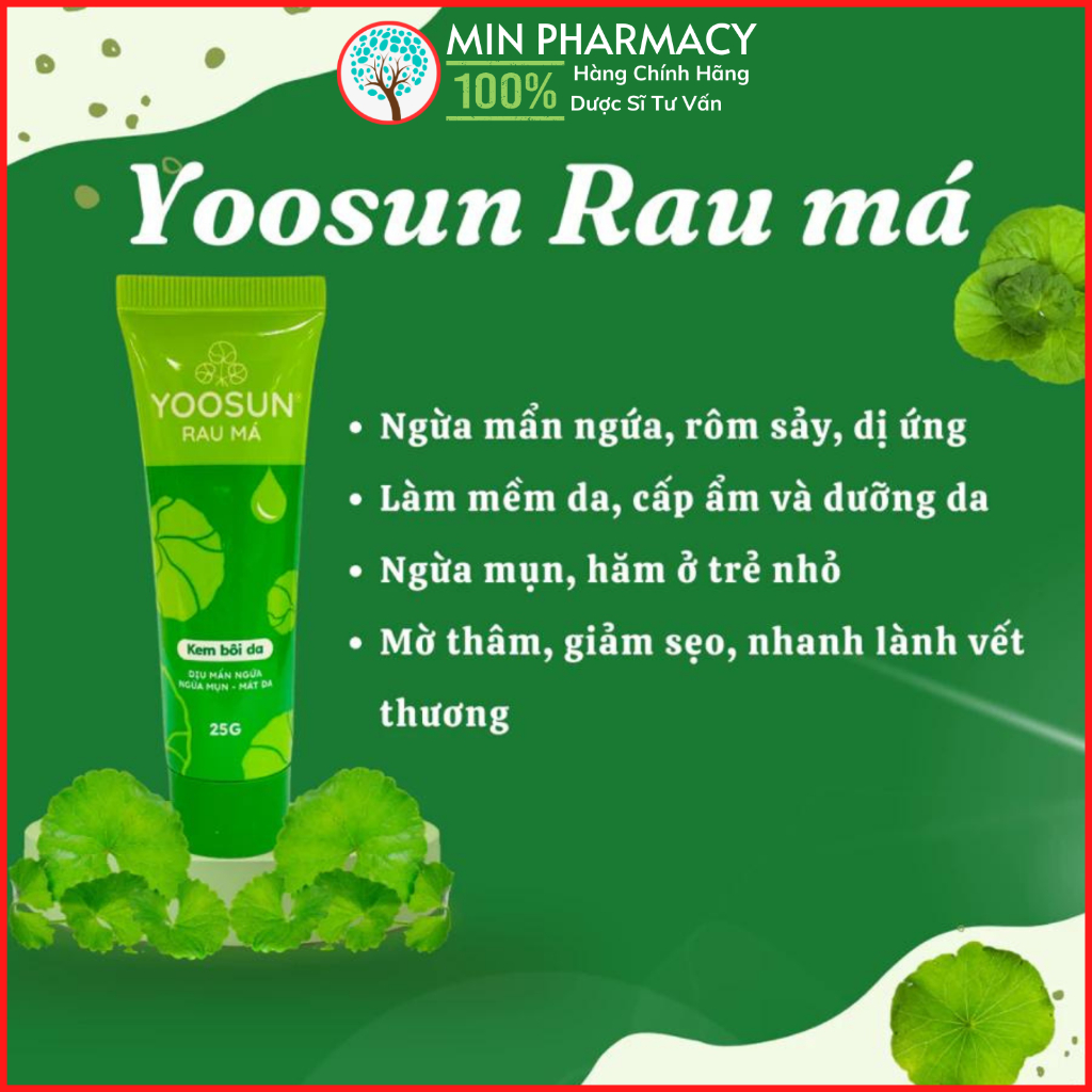 Kem YOOSUN Rau má Ngừa mụn Giảm mẩn ngứa/ YOOSUN Nghệ Mờ Vết thâm Ngừa sẹo 25g - Minpharmacy
