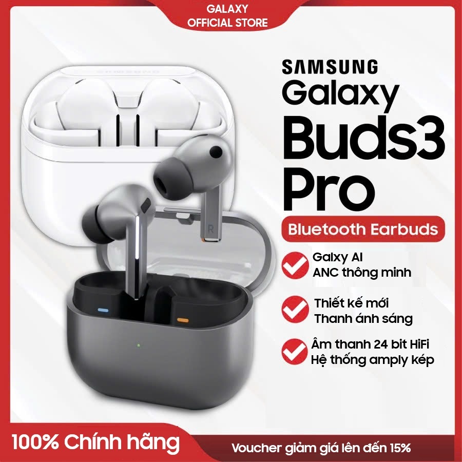 Buds3 Pro - Tai nghe Bluetooth Samsung Galaxy Buds 3 Pro - Galaxy AI - Bảo hành chính hãng