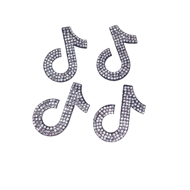 Gói 10 miếng trang trí đính đá nốt nhạc logo tiktok