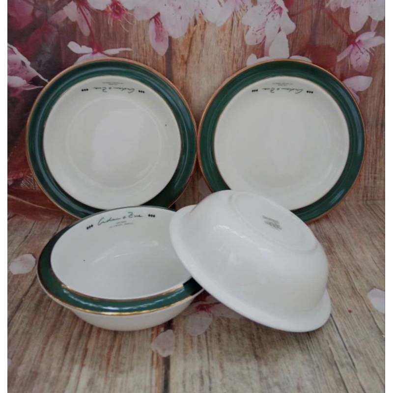 Bộ bát đĩa sứ kiểu Âu viền vàng cao cấp - bộ tô dĩa sứ kiểu âu viền vàng