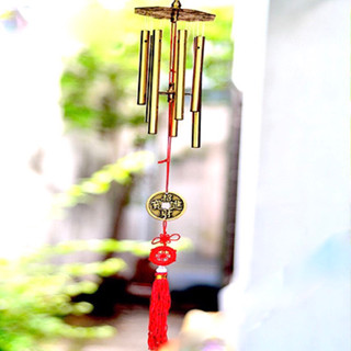 Chuông gió bát quái 6 thanh phong thủy bằng đồng chiêu tài , ho-á s-át