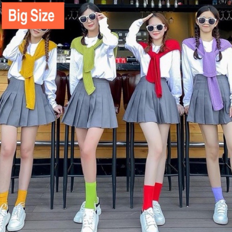 [HÀNG SẴN THỦ ĐỨC- HOẢ TỐC HCM] chân váy bigsize nữ CHÂN VÁY TENNIS BIGSIZE 60-95kg màu xám