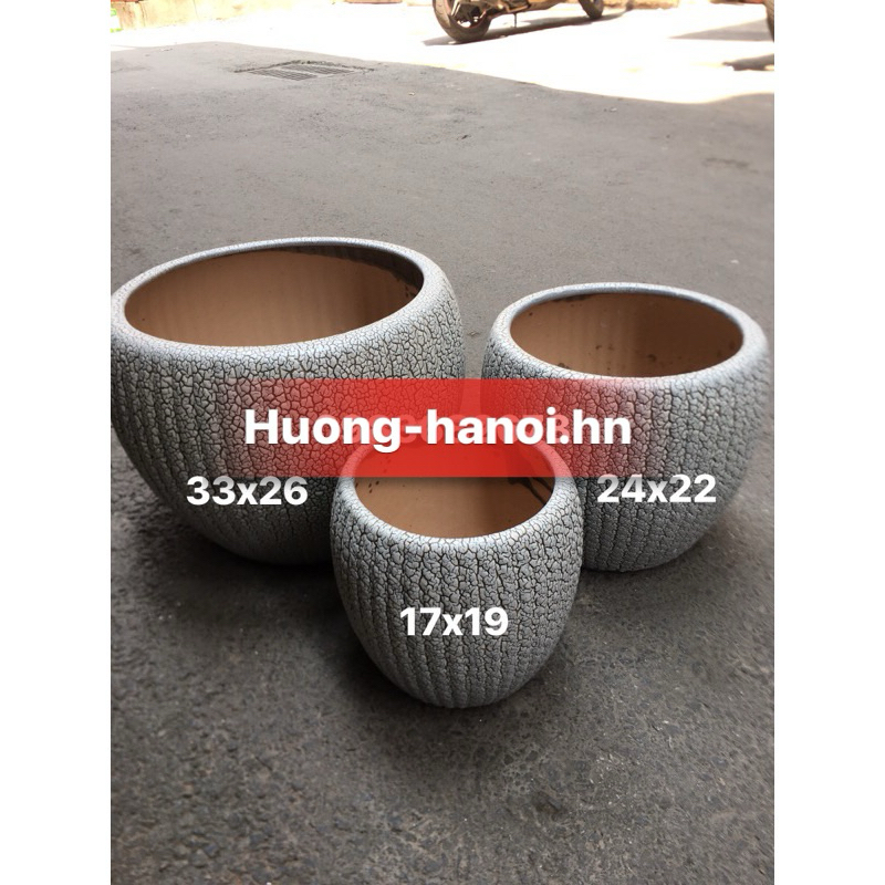 Chậu bí men rạn (chậu sứ- chỉ ship hỏa tốc )