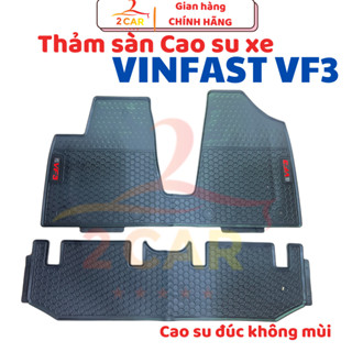 Thảm LÓT SÀN CAO SU xe Vinfast VF3, Hàng cao su đúc không mùi, dễ vệ sinh, màu đen - 1 bộ 2 tấm