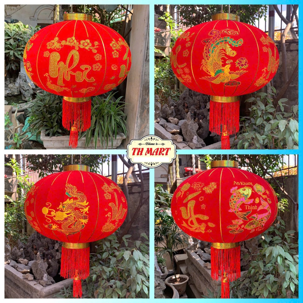 Đèn Lồng Vải Treo Tết Lễ Hội Size 60cm/80cm/100cm