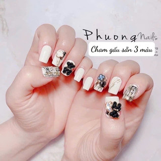 Sét cham gấu gắn móng mix màu (sét 12 con) phụ kiện làm nail