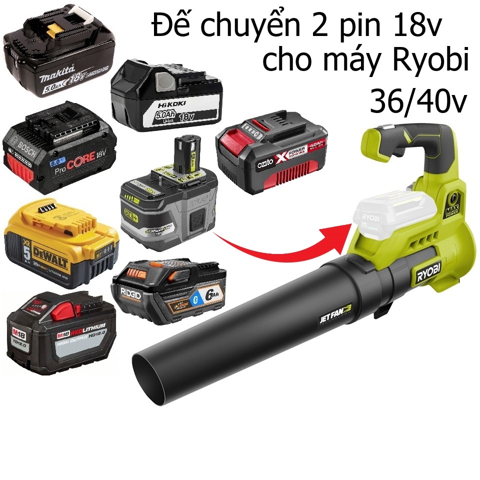 ( MTools ) Đế chuyển pin cho máy RYOBI 36 40v (không bao gồm máy và pin)