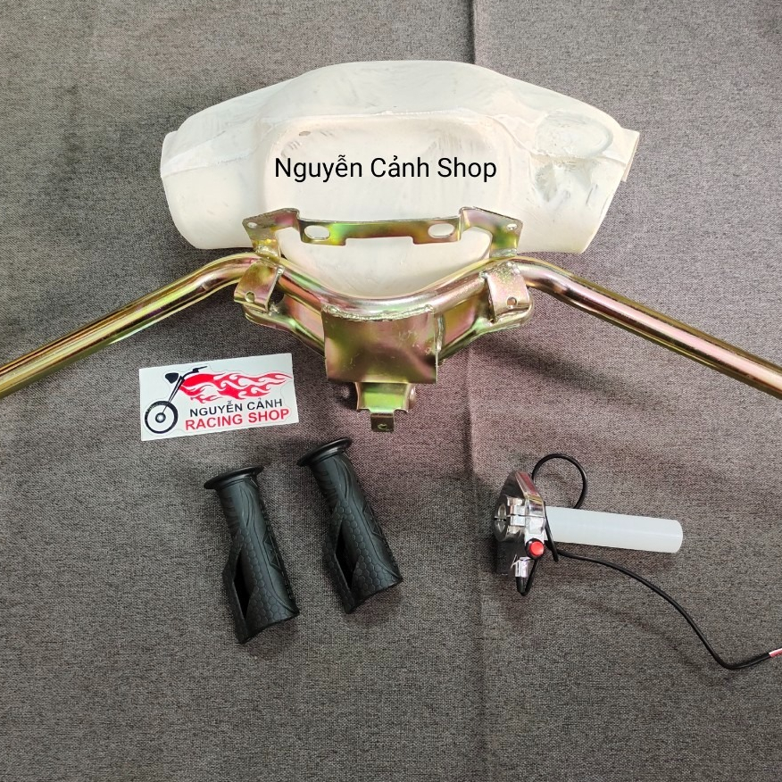 Ghi đông yypang,,đầu bít,,cùm tăng uma,,có bao tay,,4 món như hình