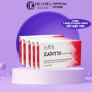  Combo 5 bánh xà phòng giảm mụn lưng ngực dày sừng lang nông Zantis 80g 