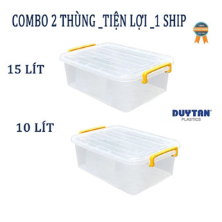 Combo 2 Thùng 10L và 15L [PL] hàng Duy Tân đựng đồ nhựa PP bền đẹp cứng chắc Thùng nhựa trong DuyTân