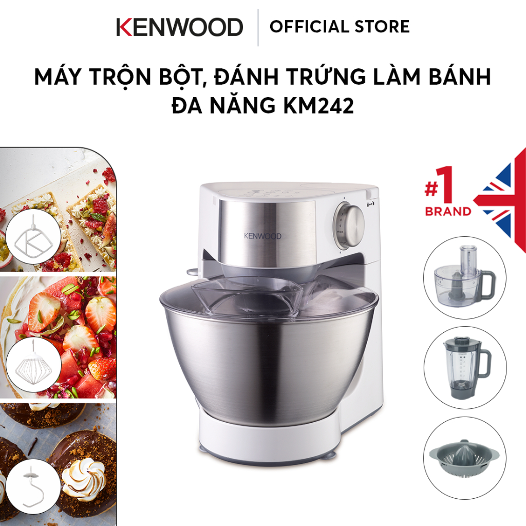 Máy trộn bột đa năng Kenwood KM242 - 4.3L, 900W, màu trắng