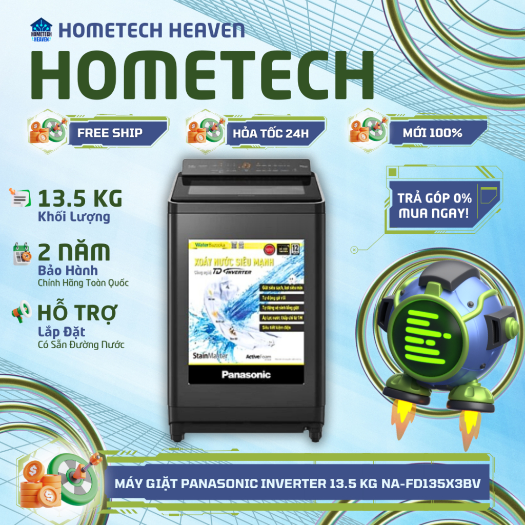 ☑️ NA-FD135X3BV - Máy giặt Panasonic Inverter 13.5 kg NA-FD135X3BV - Hàng Chính Hãng