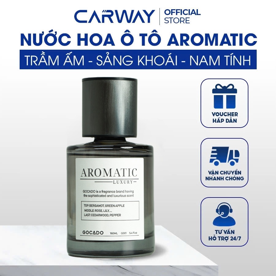 [HÀNG CHÍNH HÃNG] Nước Hoa Ô Tô Cao Cấp AROMATIC Hương Hoa Cỏ Kết Hợp Gỗ Thơm Khử Mùi Xe Dung Tích 160ML