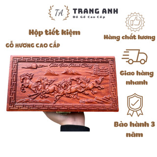  Hộp Tiết Kiệm Gỗ Hương Cao Cấp ĐGTA đựng tiền có khóa số bảo mật cao cấp 