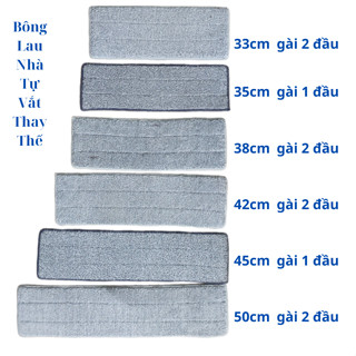 Bông lau nhà Tự Vắt thay thế các loại 33-35-38-42-45-50cm miếng nùi lau sàn hình chữ nhật loại tốt