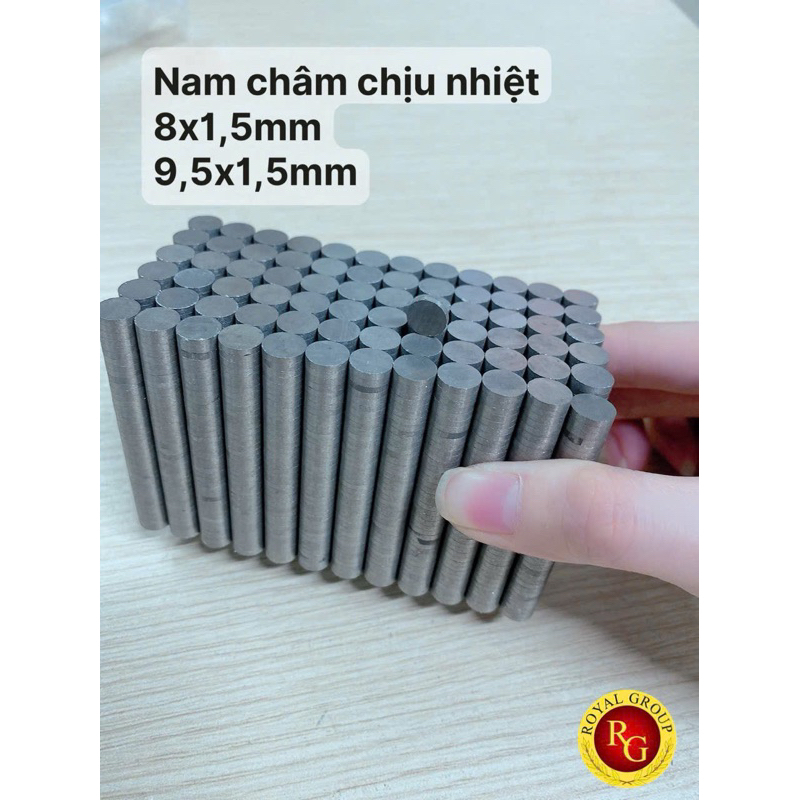 Nam châm viên chịu nhiệt 360 độ 8x1,5mm - nam châm chịu nhiệt 9,5x1,5mm (10 viên)