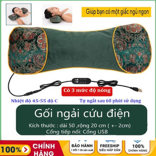 Gối Ngải Cứu Cắm Điện Làm ấm, Gối Massage Cổ Vai GáyThảo Dược Hương Thơm Thảo Mộc Tạo Cảm Giác Êm ái