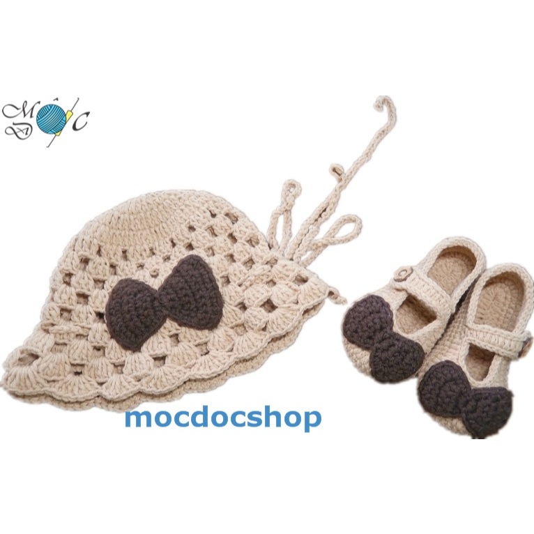 Giày nón len handmade cho bé gái 0-12 tháng