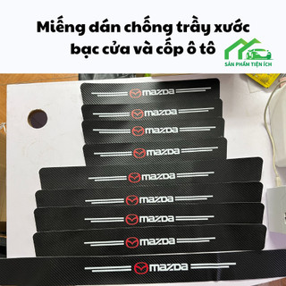 Miếng Dán Chống Trầy Xước BC2 Logo MAZDA, Bảo Vệ Bậc Cửa Và Dán Cốp Ô Tô Bằng Sợi Carbon Bền Đẹp