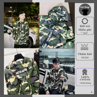 Áo khoác gió nam nữ philip logo sắt phối họa tiết bồ đội cực chất siêu hót new 2025