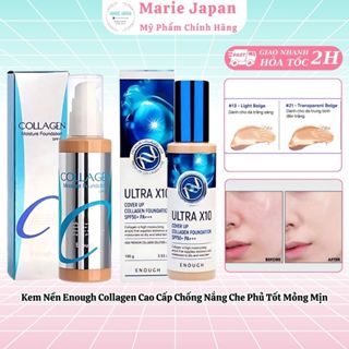 Kem Nền Enough Collagen Cao Cấp Chống Nắng Che Phủ Tốt Mỏng Mịn Hàn Quốc 100ml