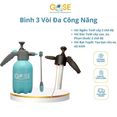 Bình xịt tưới cây và rửa xe GOSE 2L/3L - phun sương, phun nước, tạo bọt tuyết