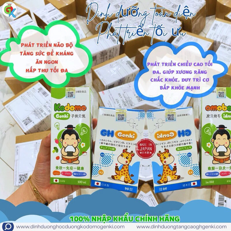 GH GenKi Viên nhai kích hoạt chiều cao Nhật Bản hộp 90 viên