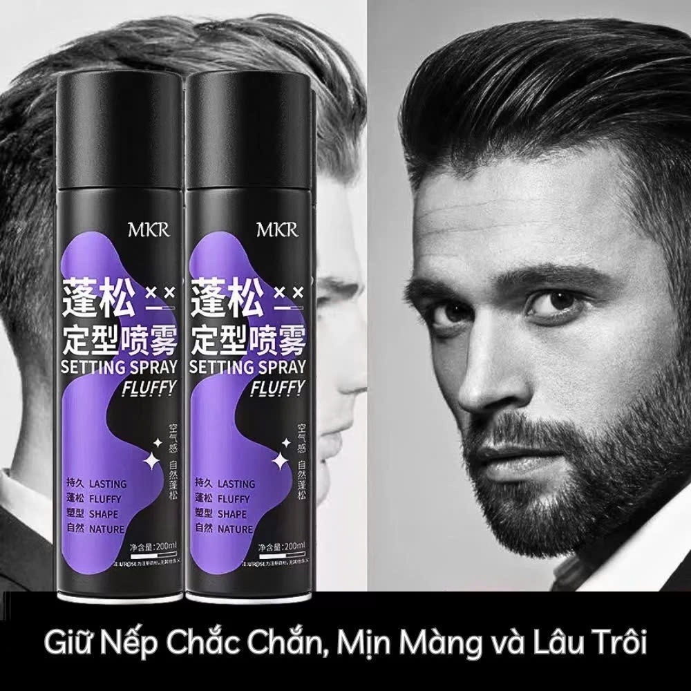 Gôm xịt tóc MKR 200ml loại xịn - Keo xịt gôm giữ nếp - Làm phồng chân tóc tạo kiểu bồng bềnh tự nhiên