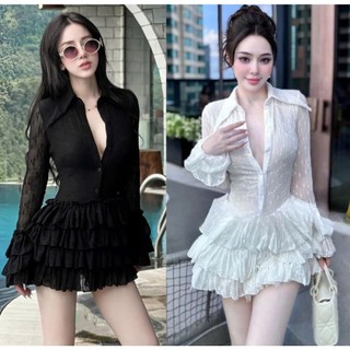 Váy tiểu thư ren áo 2 lớp chân váy tầng diện tiệc siu đẹp by Charmie