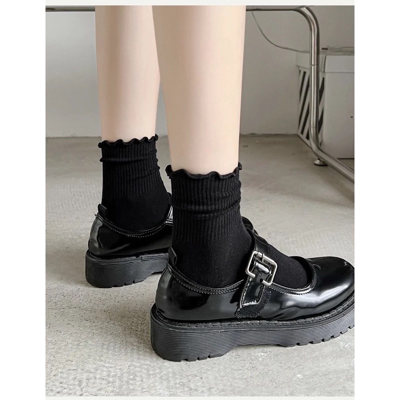 Tất Vớ Nữ LYMIA Cổ Cao Bèo Nhún Chất Len Gân Thời Trang Hàn Quốc BT25 | BigBuy360 - bigbuy360.vn